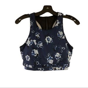 NWOT Kate Spade Prairie Rose Blue Sports Bra M